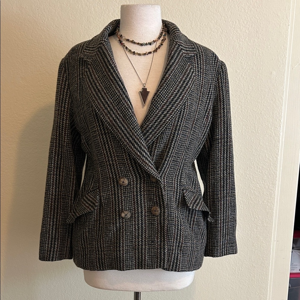 Women's Striped Wool/Wool blend Blazer